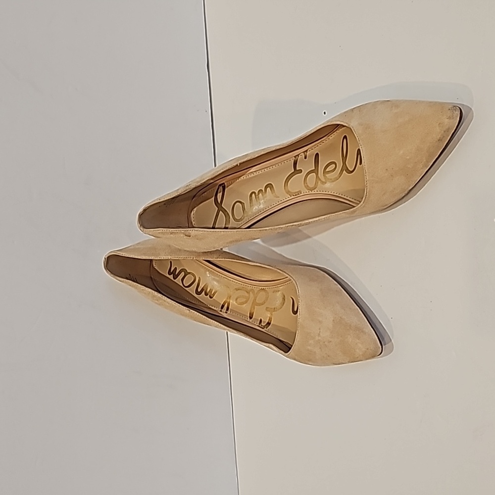 Sam Edelman dressy Beige Tan suede pumps, Size 9.5